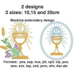 Communion machine embroidery design 2 designs 3 sizes