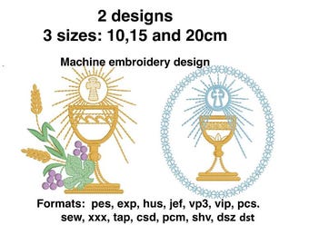 Communion machine embroidery design 2 designs 3 sizes