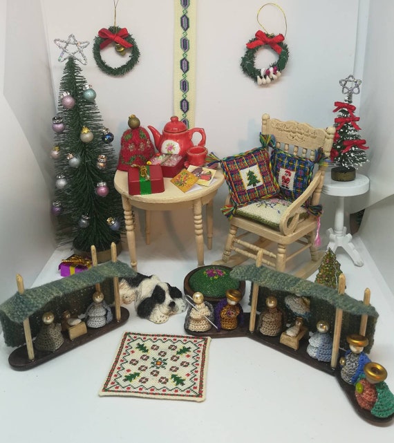 Escala 1//12th Casa De Muñecas Set Navidad paquetes.