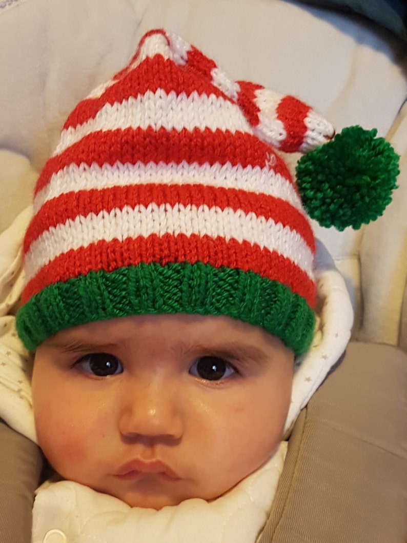 Christmas Eve box-stocking stuffer. Christmas baby set Baby elf booties-Baby/'s first Christmas-Pixie hatBaby fancy dress Baby Elf hat