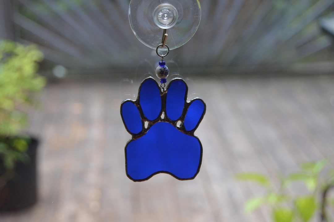 Stained Glass Dog Paw Suncatcher Etsy