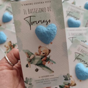 Cadeaux de graines pour cartes de baptême personnalisées à planter I sachet de graines I coeur en papier de graines I cadeau de baby shower I cadeau de plante Je laisse l'amour s'épanouir Battesimo