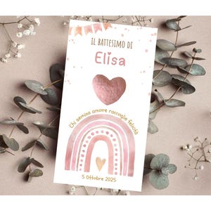 30 Biglietti con semi piantabili a forma di cuore colore rosa antico, battesimo personalizzato I semi di carta a forma di cuore I cuore colori rosa antico
