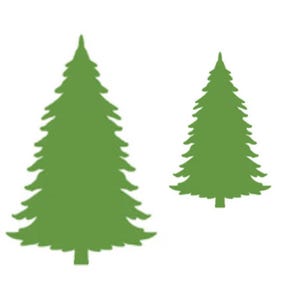 Pine Tree Cardstock Die Cuts , Quantity: 25