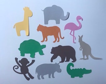 Zoo Animal Variety Decoration Pack, Cardstock Die Cuts, Quantity: 30