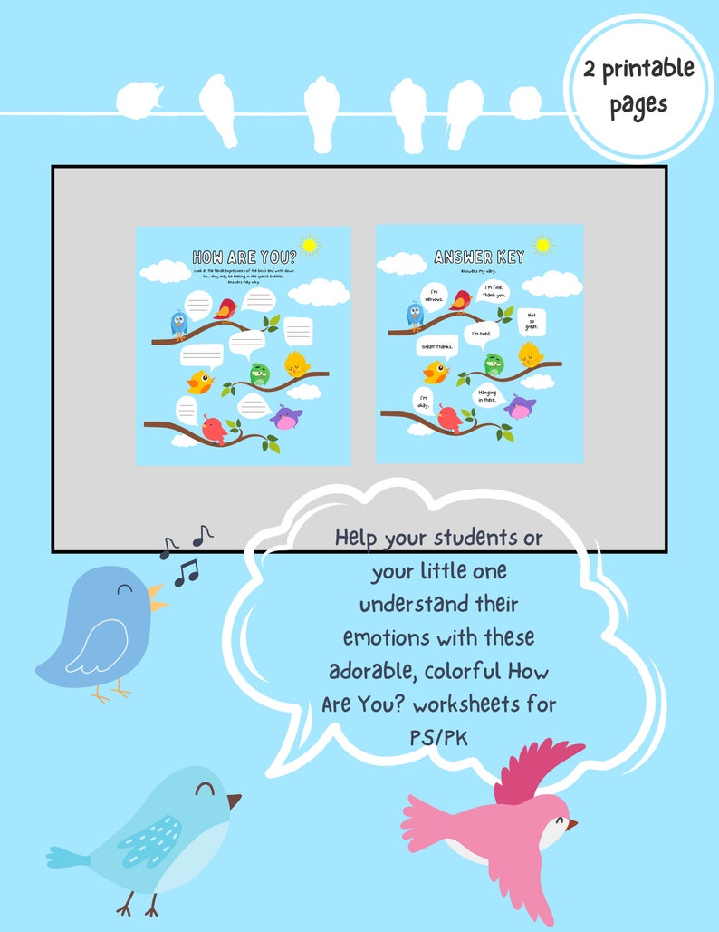 How Are You Feeling Printable Worksheets for Preschool and Elementary ...