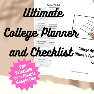 College Application Organization, Checklist, Ultimate College Planner