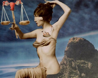 Lady Justice: Analog Collage Art, Original & Prints