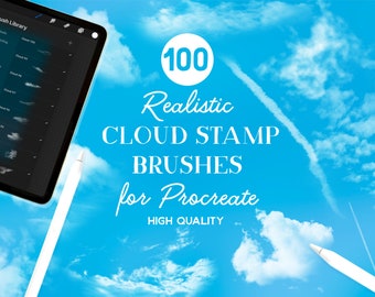 Procreate Realistic Cloud Stamp Brushes (Instant Download)