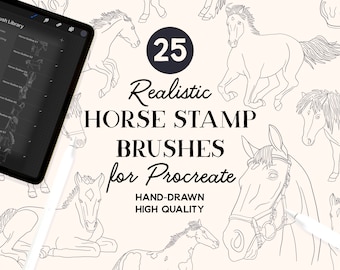 Pędzle do stempli Procreate Horse & Pony (do pobrania natychmiast)