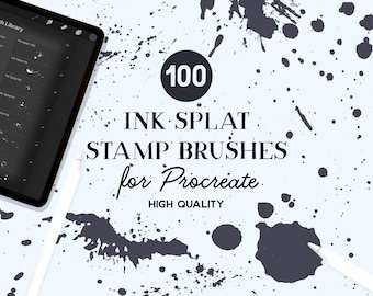 Pędzle do stempli Procreate Ink Splatter & Splash (do pobrania natychmiast)