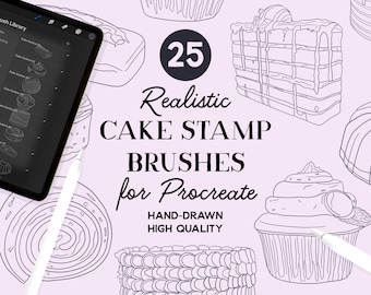 Procreate Cake & Cupcake Stamp Brushes (Instant Download)