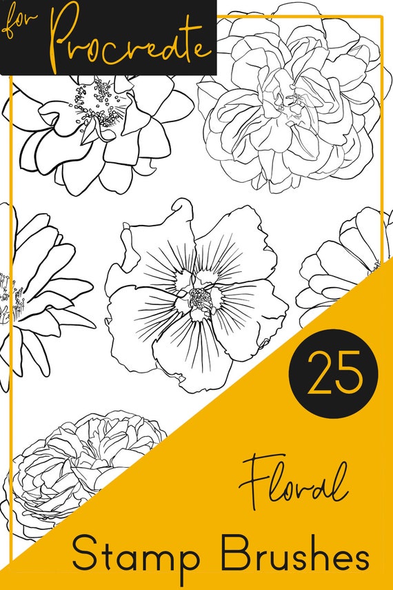 Art & Collectibles Digital Flowers Botanical Procreate Stamp Brushes ...
