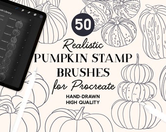Pędzle do stempli dyniowych Procreate (do pobrania natychmiast)