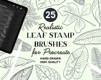 Procreate Leaf & Foliage Stamp Brushes (Instant Download)