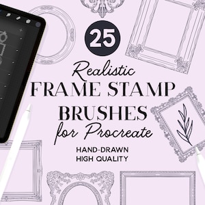 Procreate Frame Stamps, Frame Outline Brushes for Bullet Journal, Illustration, Art, Instant Download, Commercial Use Permitted