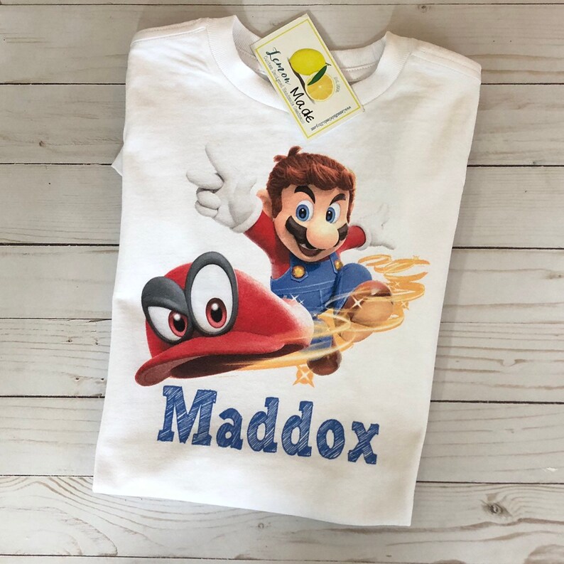 Mario Odyssey Shirt Mario Shirt Odyssey Shirt Mario Birthday Shirt Mario Shirt With Name Super Mario Shirt With Name - luigi roblox shirt