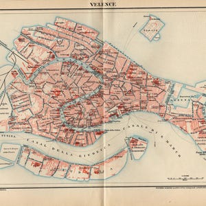 MAPA MIASTA WENECJI Włochy z 1897 r.