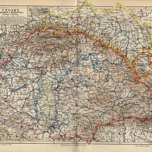GALIZIEN BUKOVINA UNGARN Landkarte von 1906