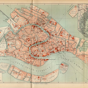 MAPA MIASTA WENECJI Włochy z 1897 r.