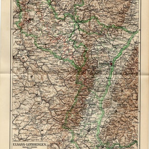 ELSASS-LOTHRINGEN KARTE von 1905