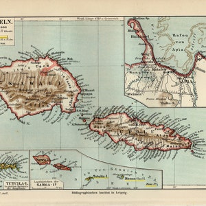 CAROLINE ISLANDS MARSHALL Palau Antike Karte aus dem Jahr 1905