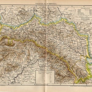 GALIZIEN BUKOVINA KARTE aus dem Jahr 1894