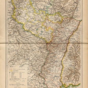MAPA DE ALSACIA LORENA de 1894
