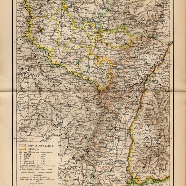 CARTE ALSACE LORRAINE de 1894