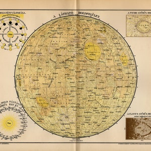 MONDPRINT sichtbare Oberfläche des Mondes um 1895