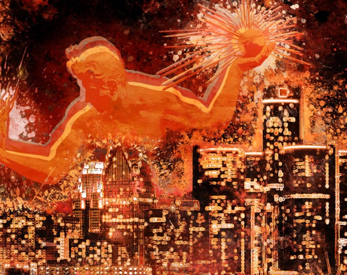 Detroit: City of Color Limited Edition Autumn Color-Way Signed Print