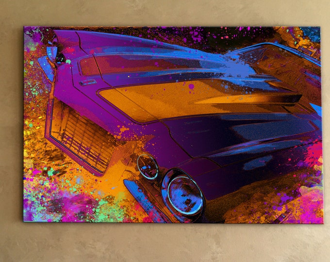 1972 Chevrolet Camaro Mixed Media Canvas Painting