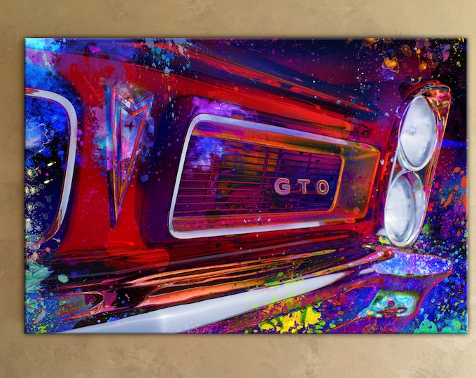 1965 Pontiac GTO Mixed Media Canvas Painting