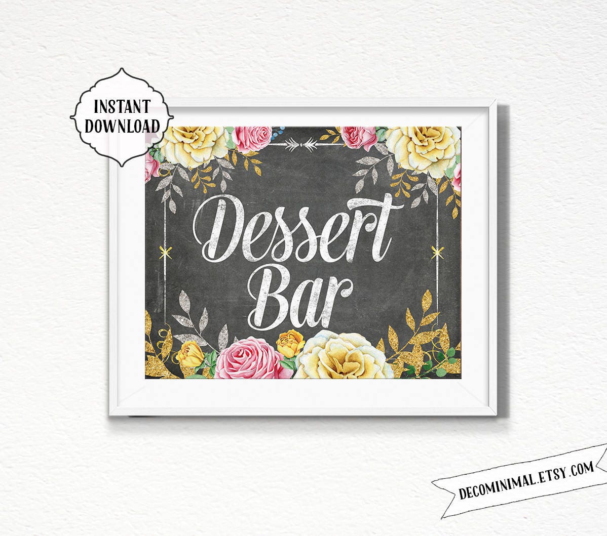 Dessert Bar Sign, 11x14, 8x10, Chalkboard, INSTANT Download, Kitchen ...