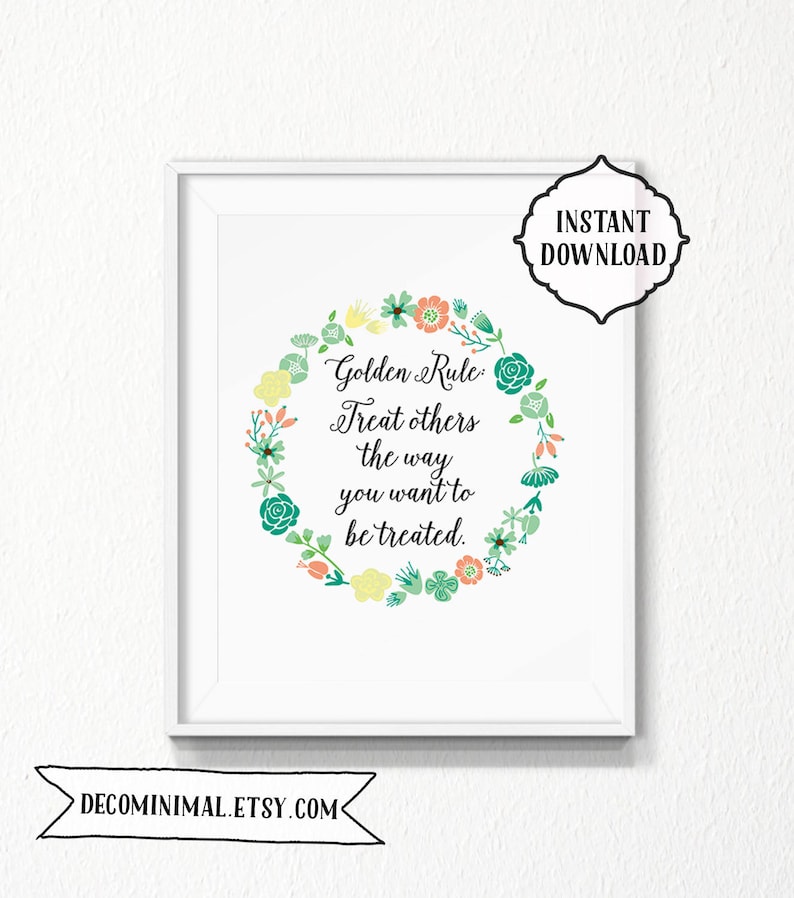 The Golden Rule, 8x10, Prompt down load, property printable, Printable, Electronic, graude, black and white, typography, Bible, floral wreath photo relating to Golden Rule Printable named The Golden Rule, 8x10, Instantaneous down load, property printable, Printable, Electronic, graude, black and white, typography, Bible, floral wreath