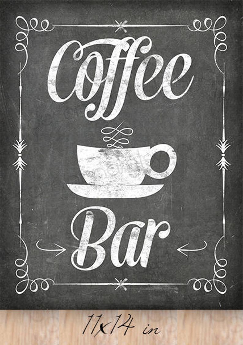Coffee Bar Sign, 11x14, 8x10, Chalkboard, INSTANT Download, Kitchen
