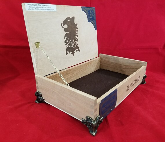 Handmade Wooden Cigar Box Dresser Top Valet Jewelry Box Watch Etsy