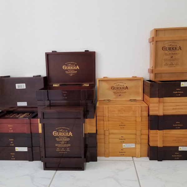 Gurkha Cellar Reserve Crate / Barrel Style - Empty Wooden Cigar Boxes For Your Crafts And Unique Packaging