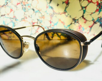 Vintage Rare GIORGIO ARMANI Sunglasses Tortoiseshell w/ Eye Cups New DEADSTOCK Unisex 1990s Made in Italy (ga 655 985)