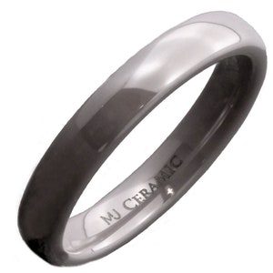 4mm Ceramic ring choice of Green, Grey, Dark Blue, Purple or Brown Comfort Fit image 4