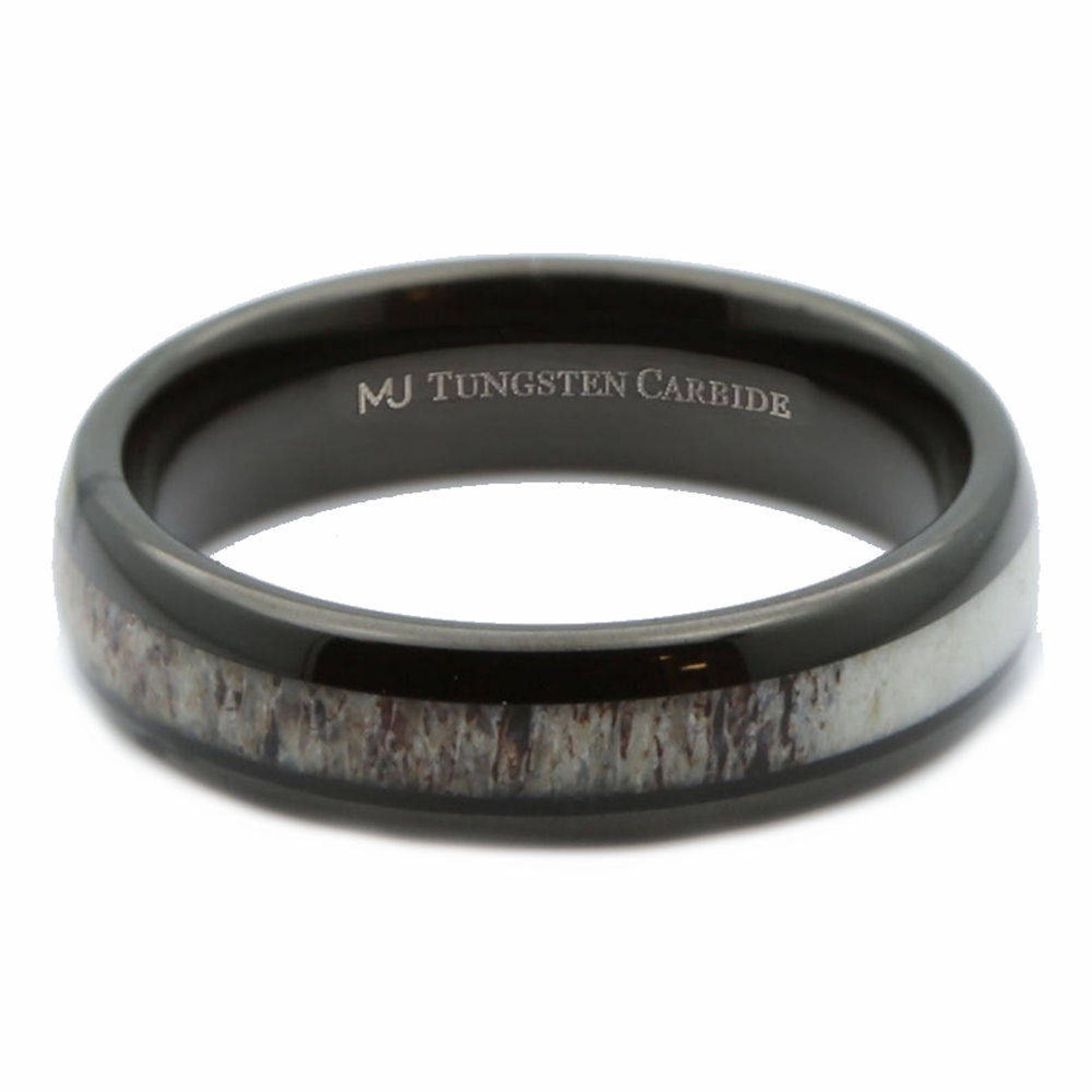 thumbnail image 2 of OAKRIDGE: Whiskey Barrel & Deer Antler Inlay | 6mm & 8mm Tungsten 2 of 10