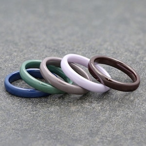 4mm Ceramic ring choice of Green, Grey, Dark Blue, Purple or Brown Comfort Fit image 1