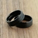 6mm or 8mm Black Plated Stainless Steel Beveled Edge Wedding Band Ring. Brushed or Brushed with Center Groove. FREE LASER ENGRAVING
