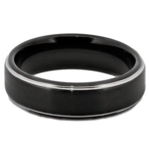 Brushed Tungsten Carbide Ring Wedding Band Polished Solid Black or Silver Edges Comfort Fit Free Engraving image 9