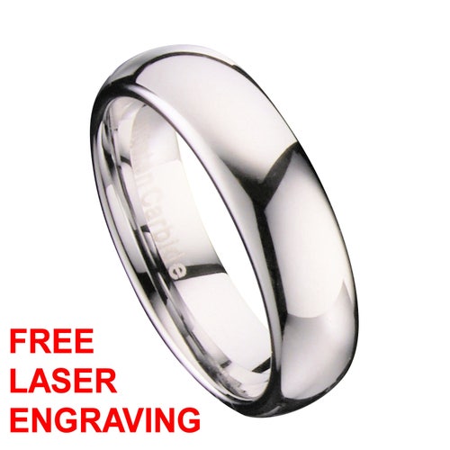 4mm Mirror Polished Tungsten Carbide Wedding Band - Comfort Fit, Cobalt Free, Size 4 - View #11
