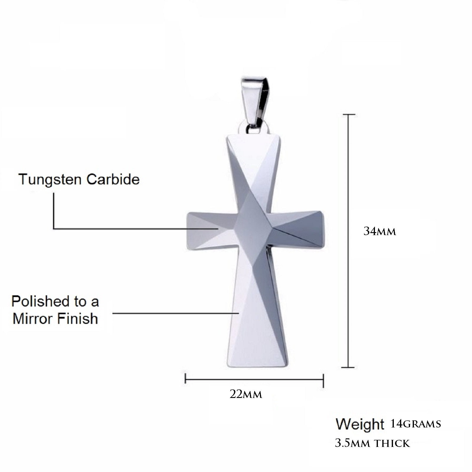 Tungsten carbide cross on sale necklace