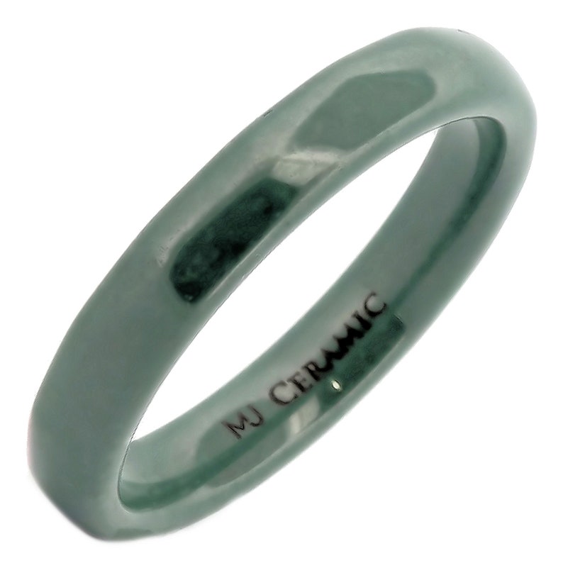 4mm Ceramic ring choice of Green, Grey, Dark Blue, Purple or Brown Comfort Fit Green