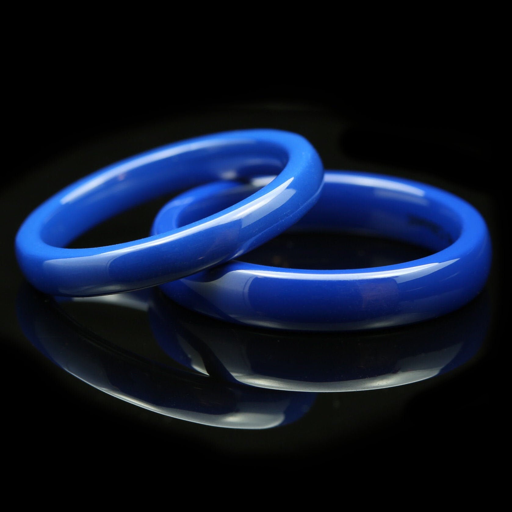 3mm or 4mm Blue Ceramic Wedding Ring Classic High Polished Etsy