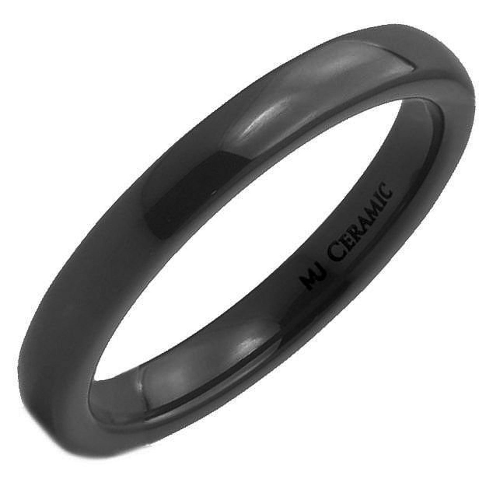 346 8 or 10mm Beautiful Black Ceramic Wedding Ring Classic Etsy