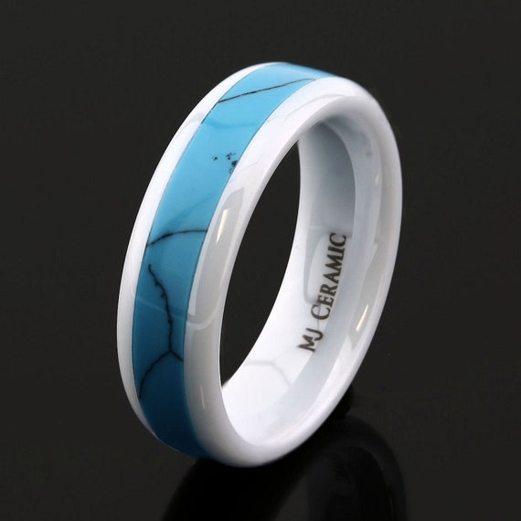 White ceramic wedding bands outlet